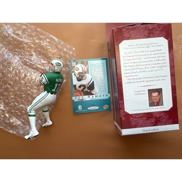 Joe Namath Hallmark Keepsake Ornament 1997 Collectors Series NFL Licensed - Picture 3 of 4